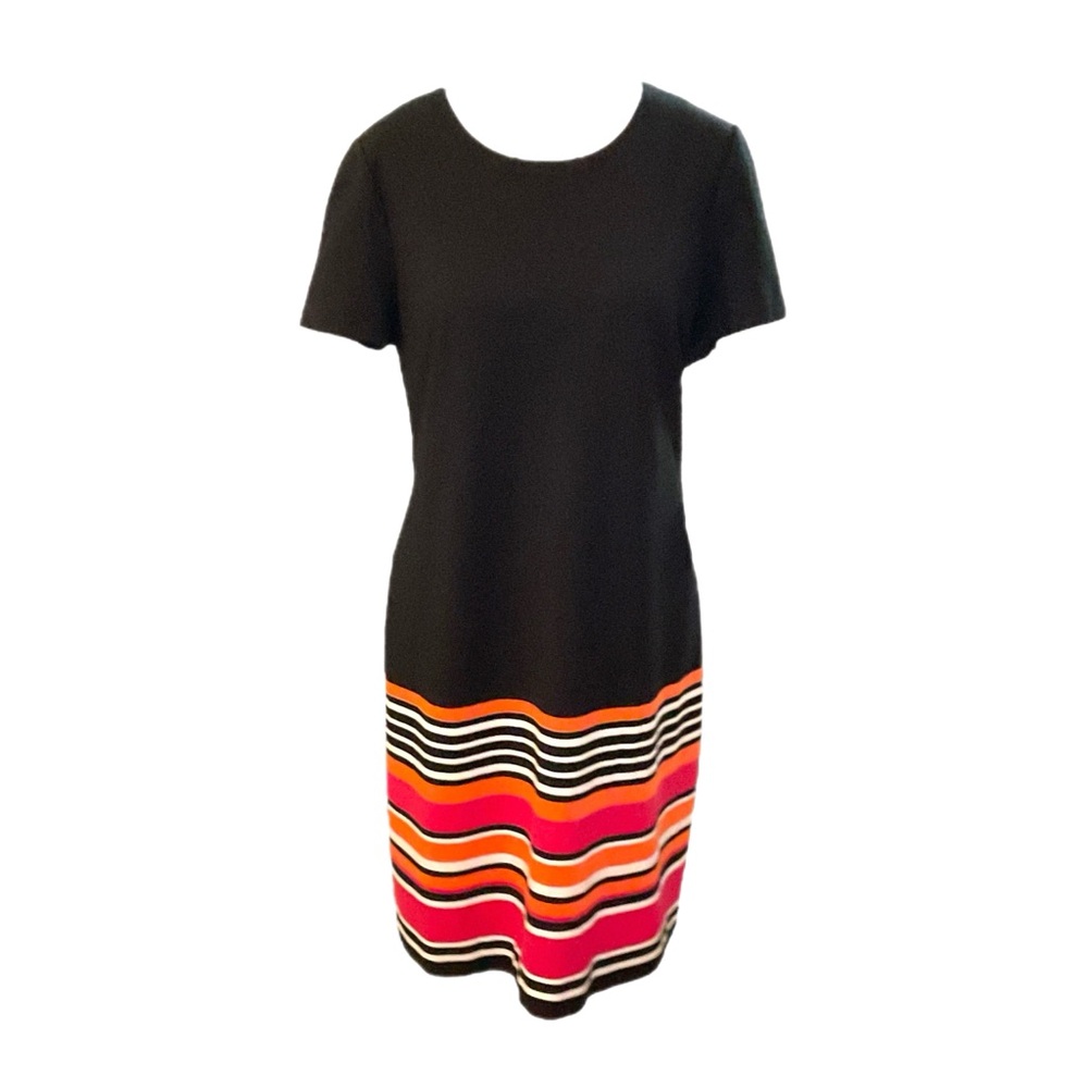 NWT Calvin Klein Short Sleeve Shift Dress w/ Stripes - Size 12